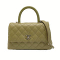 Chanel Quilted Coco Handle XS Handbag Olive Caviar Leather Chain