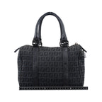 Fendi Zucchi Nifo Baulette Black Canvas Leather Jq5 Handbag — view 2
