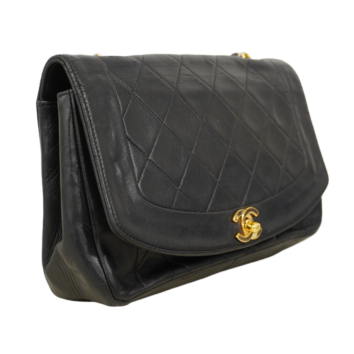 Chanel Shoulder Bag Diana Lambskin Black Gold — view 2