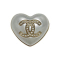 Chanel Heart Coco Mark Rhinestone A21 B Gold Brooch