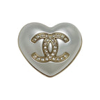 Chanel Heart Coco Mark Rhinestone A21 B Gold Brooch