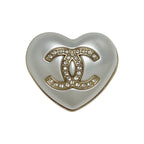 Chanel Heart Coco Mark Rhinestone A21 B Gold Brooch — view 2