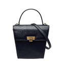 Dior CD Logo Shoulder Bag 2-Way Navy Gold Leather