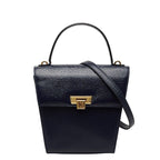 Dior CD Logo Shoulder Bag 2-Way Navy Gold Leather