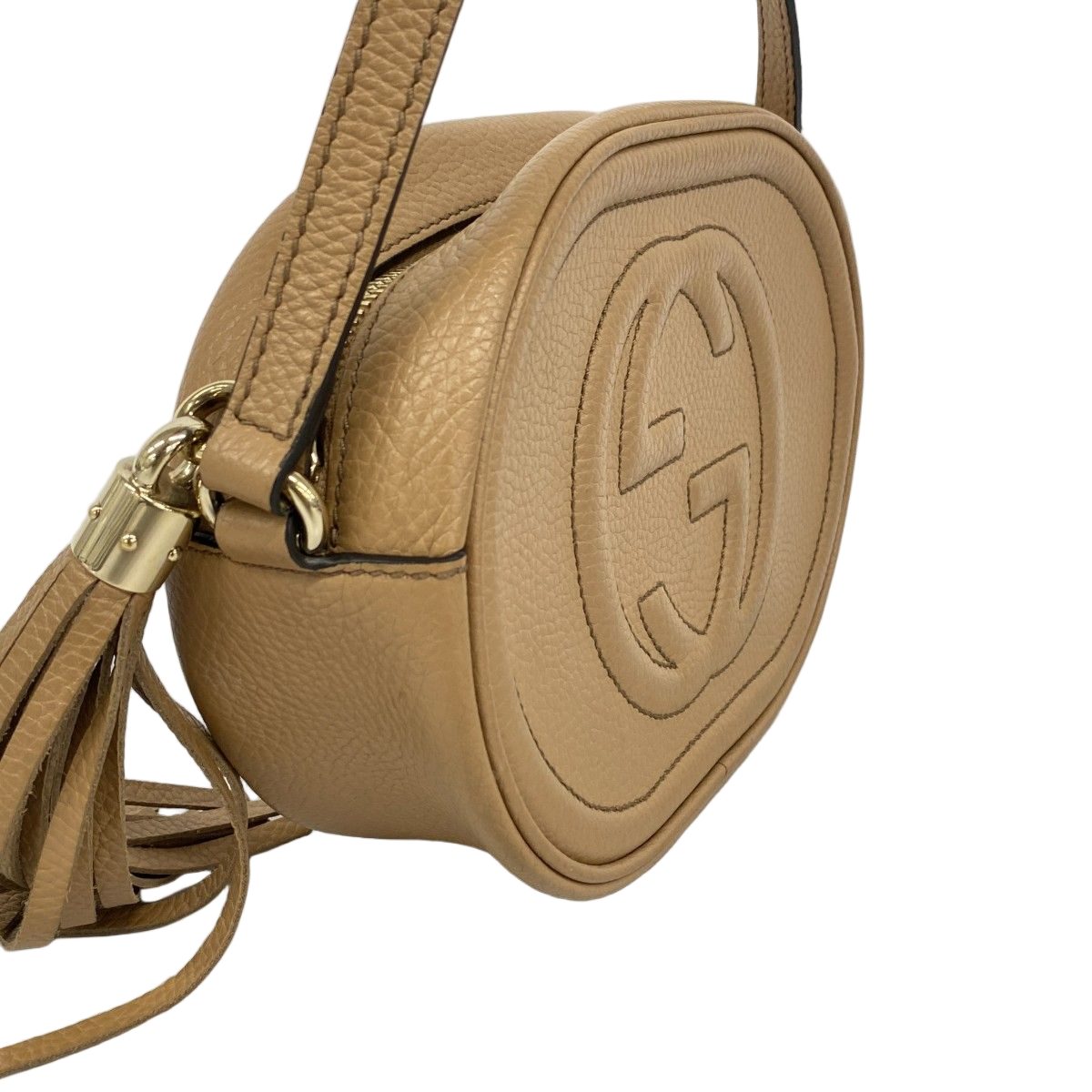 Gucci Shoulder Bag Soho Leather Beige Champagne Gold — view 2