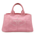 Prada Canapa Tote Bag Handbag Large Canvas Geranio Pink Gold Hardware