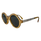Chanel Sunglasses Clear Frame Logo Brown Silver Eyewear
