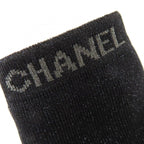 Chanel Patent Leather Logo Knit Socks Boots Ankle Black 34.5 — view 8
