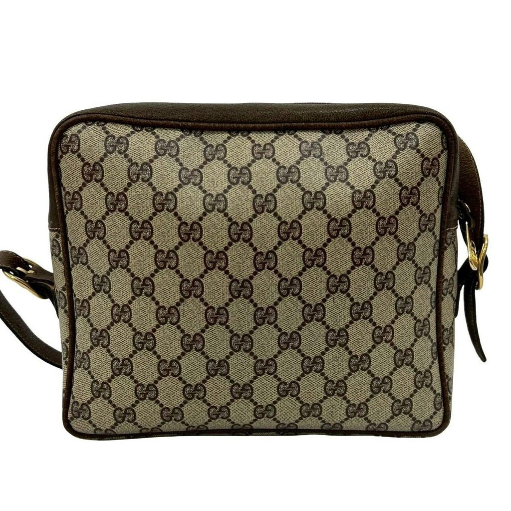 Gucci Vintage GG Logo Leather Shoulder Bag Pochette Crossbody Black — view 3