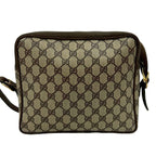 Gucci Vintage GG Logo Leather Shoulder Bag Pochette Crossbody Black — view 3