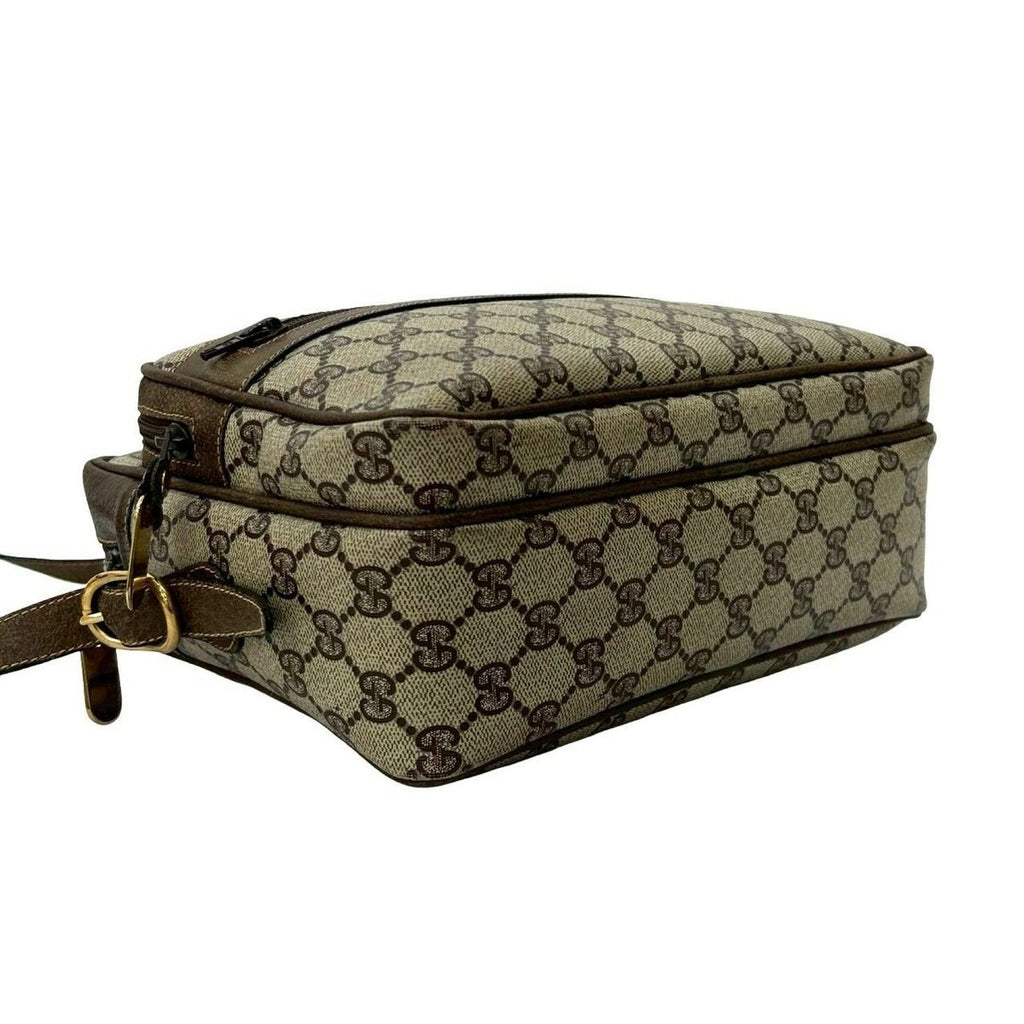 Gucci Vintage GG Logo Leather Shoulder Bag Pochette Crossbody Black — view 7