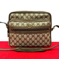 Gucci Vintage GG Logo Leather Shoulder Bag Pochette Crossbody Black