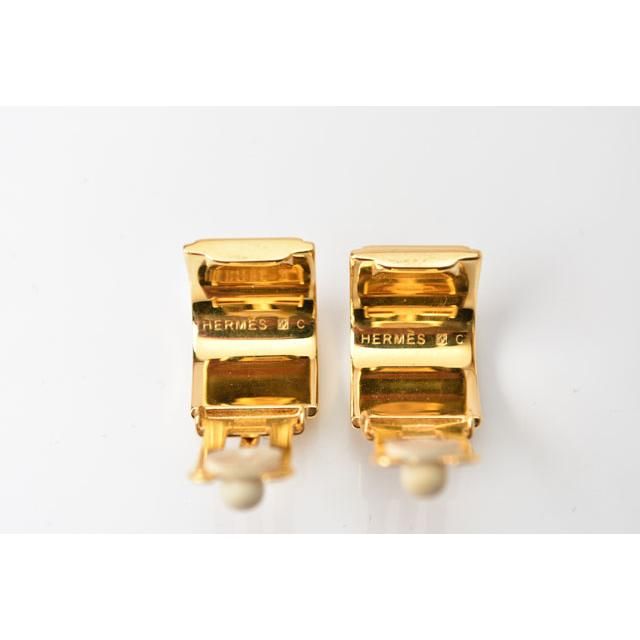 Hermes Earrings Emailles Cloisonne Enamel With Flower Motif Yellow — view 6