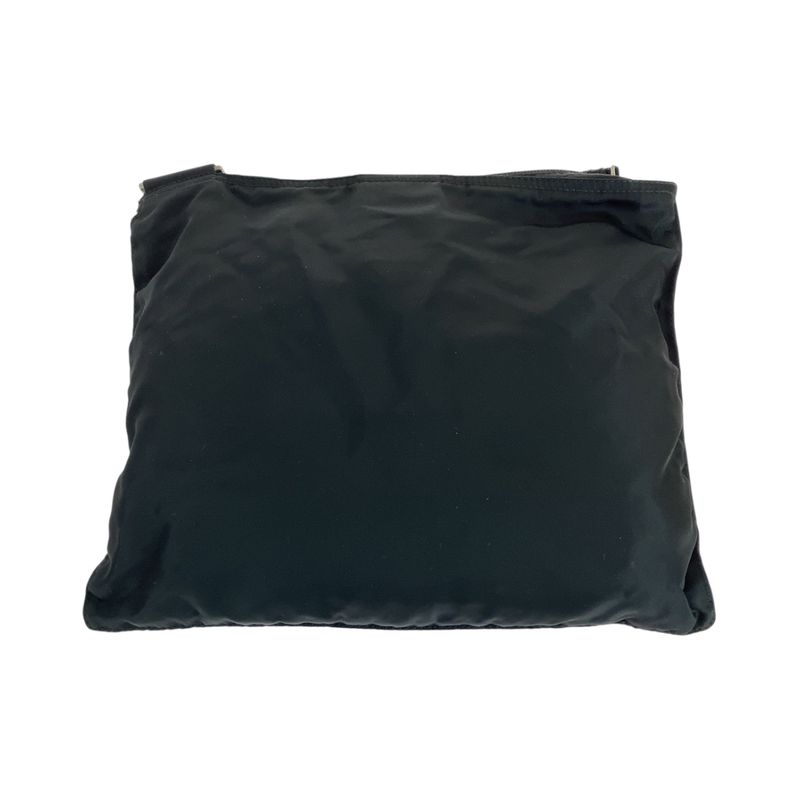 Prada Tessuto Triangle Logo Plate Black Silver Hardware Nylon Shoulder Bag — view 2