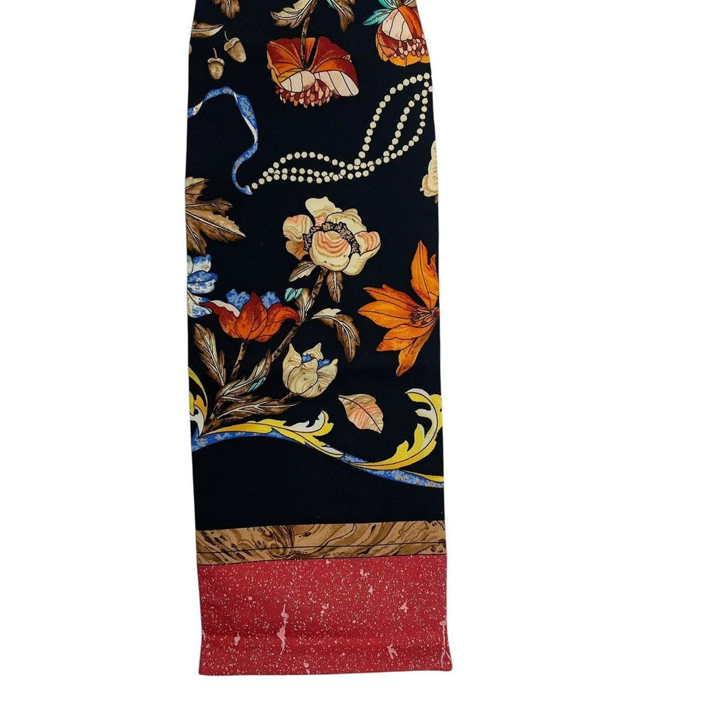 Hermes Twilly Scarf Silk Floral Pattern Multicolor — view 4