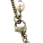 Chanel CC Logo Metal Rhinestone Faux Pearl Necklace — view 2