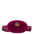 Gucci GG Marmont Quilted Belt Bag Purple Velour Leather