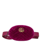Gucci GG Marmont Quilted Belt Bag Purple Velour Leather