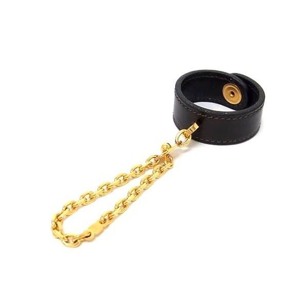 Hermes Nomad Leather Gold Glove Holder Dark Brown Gloves — view 2