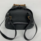 Gucci Leather Bamboo Mini Backpack Partly Damaged 003-2034-0030 Black — view 4