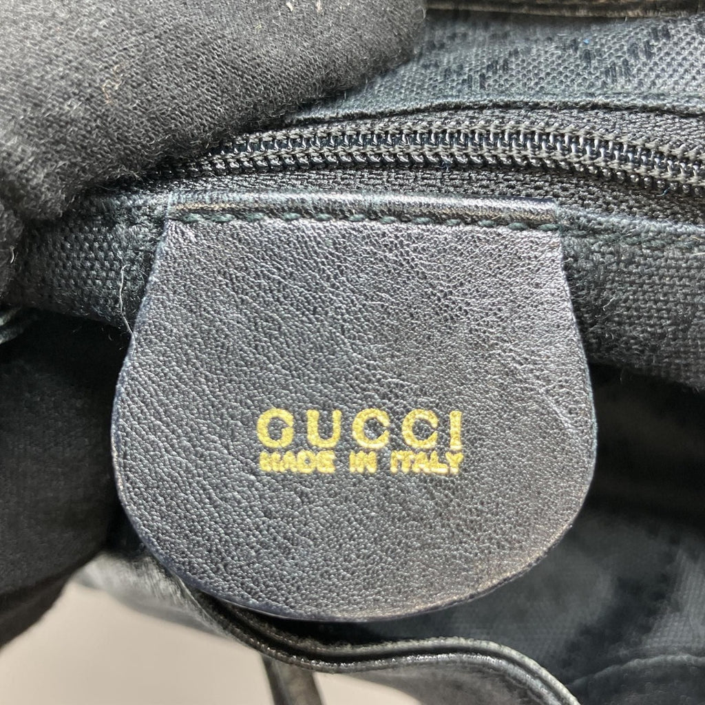 Gucci Leather Bamboo Mini Backpack Partly Damaged 003-2034-0030 Black — view 6