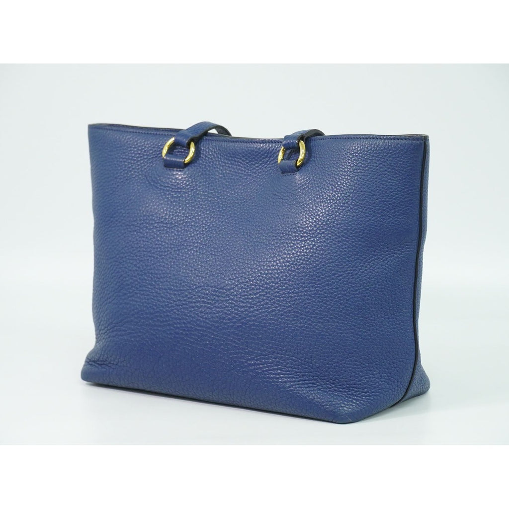 Prada Leather Shoulder Bag Tote Blue — view 2