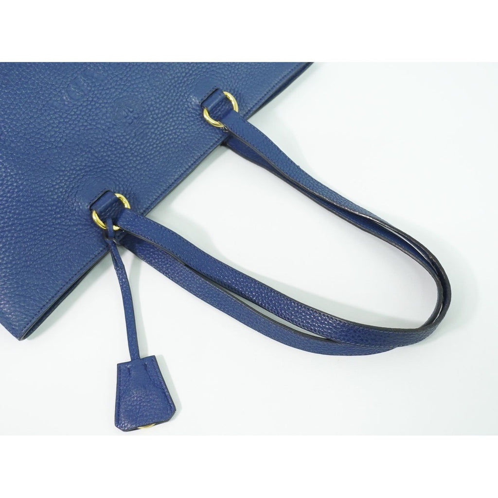 Prada Leather Shoulder Bag Tote Blue — view 5