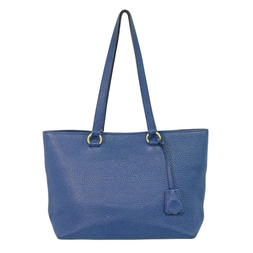 Prada Leather Shoulder Bag Tote Blue