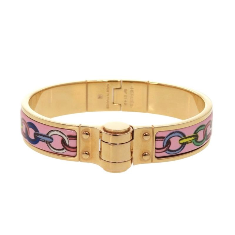 Hermes Charniere PM Bangle Metal Pink Gold Bracelet 0177 — view 2