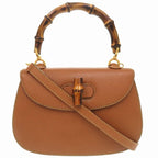 Gucci Bamboo Leather Brown Gold Hardware 000 2046 0188 2-Way Handbag 0271