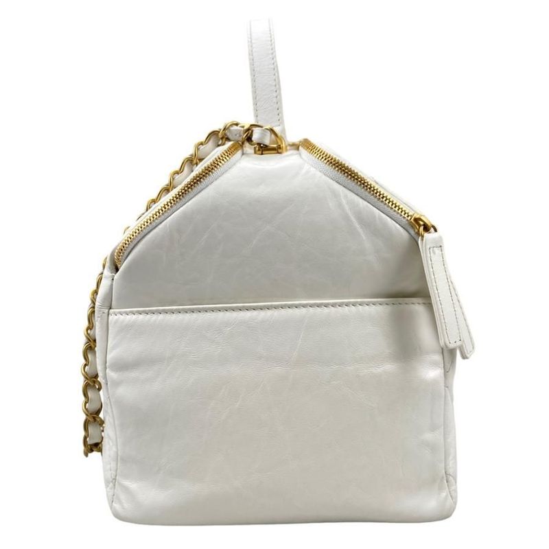 Chanel As3740 Beau Sling Bag Calf Shoulder Random Plate White — view 4