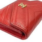 Chanel Chevron V Stitch Coin Case Purse Compact Wallet Mini — view 3
