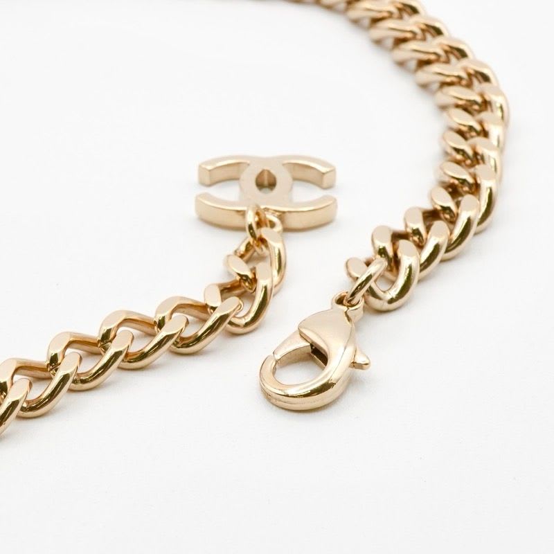 Chanel Choker Gold Black White Coco Mark Logo — view 6