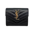 Saint Laurent Trifold Wallet Monogram Compact Threefold Textured