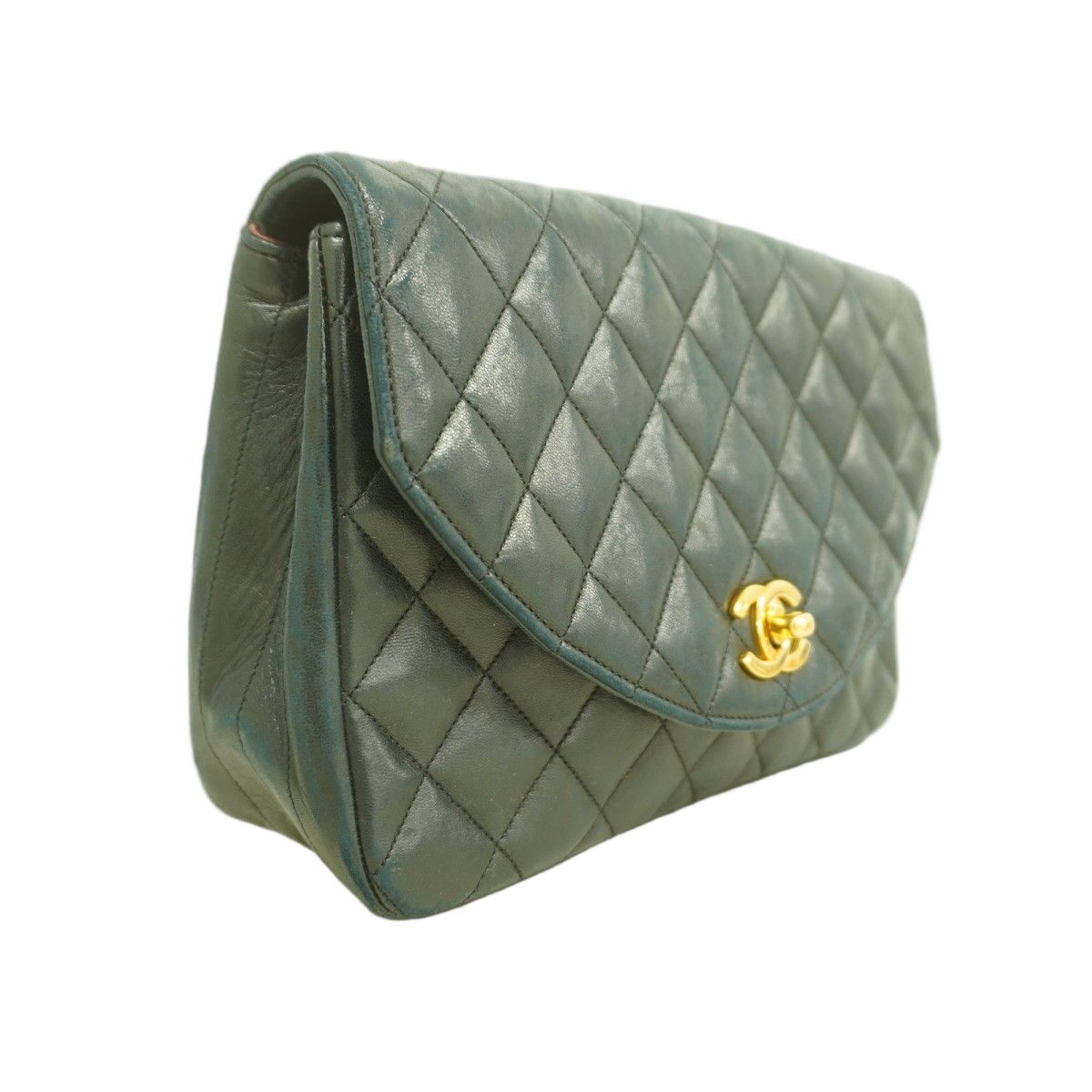 Chanel Shoulder Bag Quilted Lambskin Black Gold — view 2