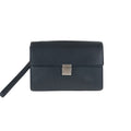 Louis Vuitton Taiga Selenga Black Silver Hardware Leather Second Bag Clutch