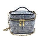 Louis Vuitton Monogram Laminated Jacquard Micro Vanity Shoulder Bag Navy
