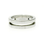 Gucci Silver Logo Double Line Ring 5.6 g 925 Engraved