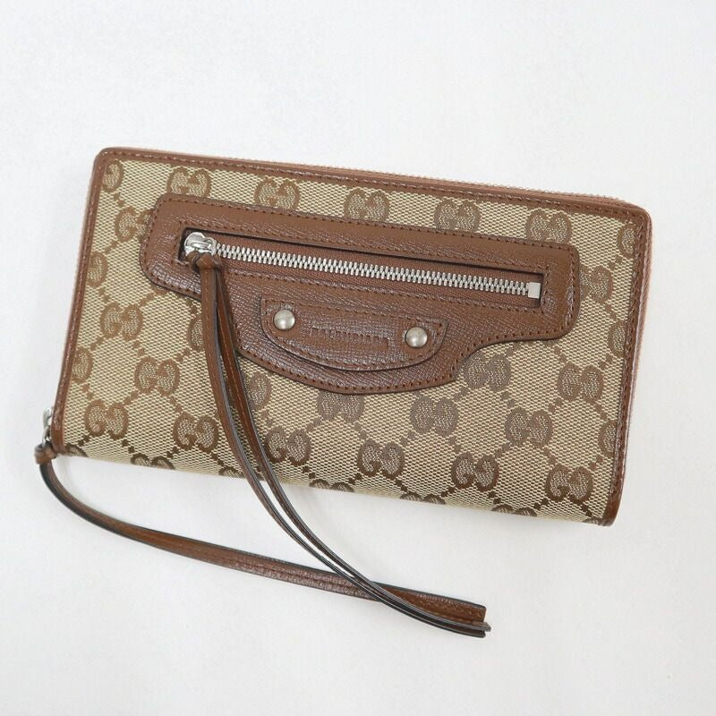 Gucci Wallet GG Canvas Leather Beige Brown