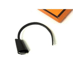 Hermes Mini Clochette Leather Silver Bag Charm Key Holder Black