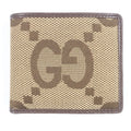 Gucci Canvas Leather Jumbo GG Compact Wallet Bifold Brown