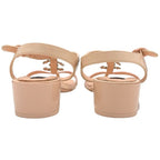 Chanel Sandals Shoes Patent Leather Pink Coco Mark Quilted Thong — view 5