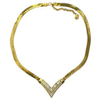 Christian Dior Vintage V-shaped Necklace Choker Accessory Rhinestone — view 2
