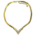 Christian Dior Vintage V-shaped Necklace Choker Accessory Rhinestone