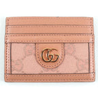 Gucci Leather GG Canvas Pattern Card Case Pass Pink Box Storage