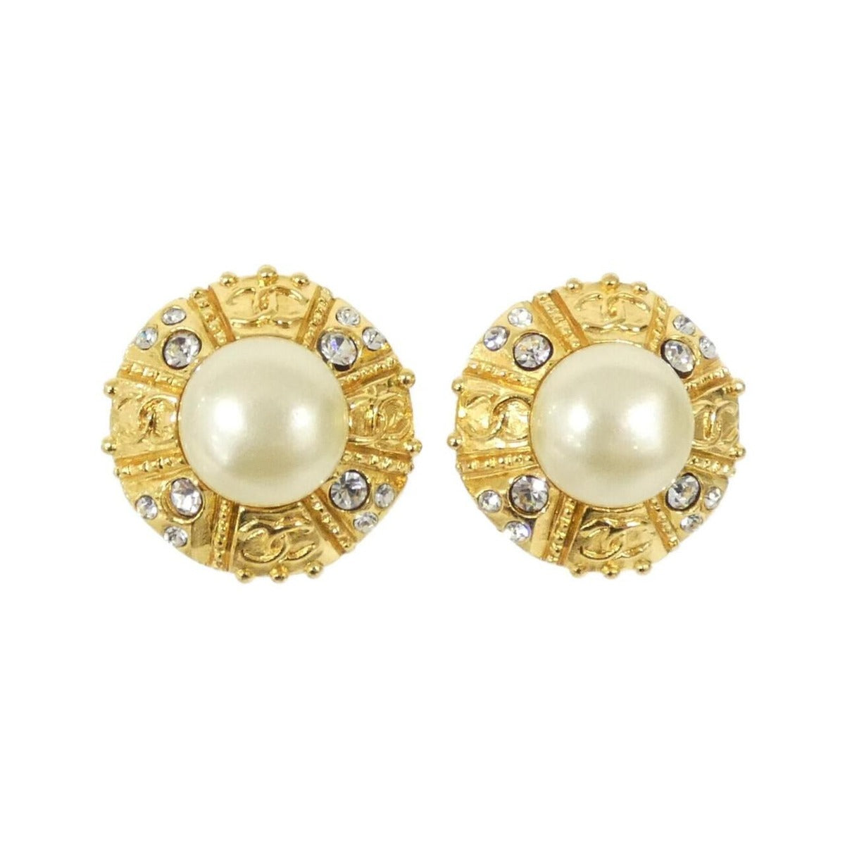 Chanel Vintage Earrings White