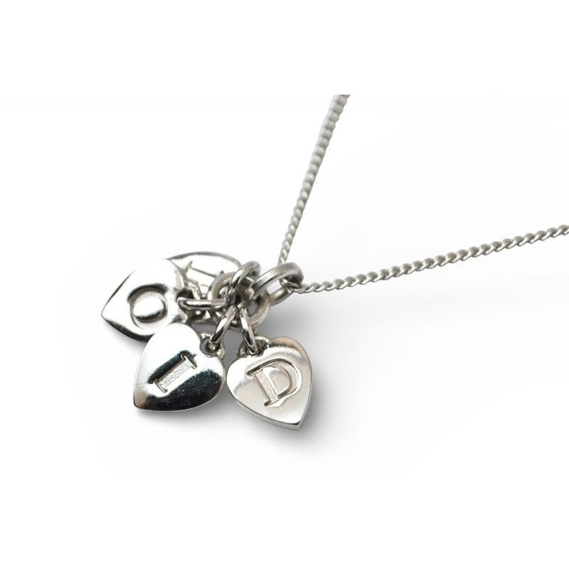 Christian Dior Necklace Heart Motif Logo Silver — view 2