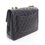 Chanel Shoulder Bag Big Quilted 30 Single Flap Black Lambskin — view 2