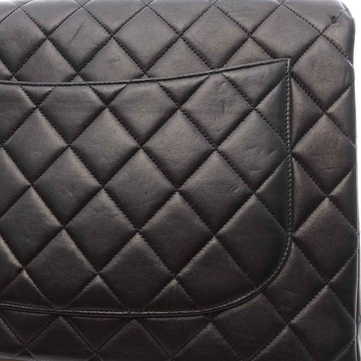 Chanel Shoulder Bag Big Quilted 30 Single Flap Black Lambskin — view 7