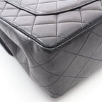 Chanel Shoulder Bag Big Quilted 30 Single Flap Black Lambskin — view 8